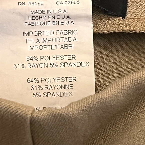 Karen Kane Lifestyle Tan Cuffed Ankle Trouser Stretch Workwear Size 10 - Picture 4 of 9